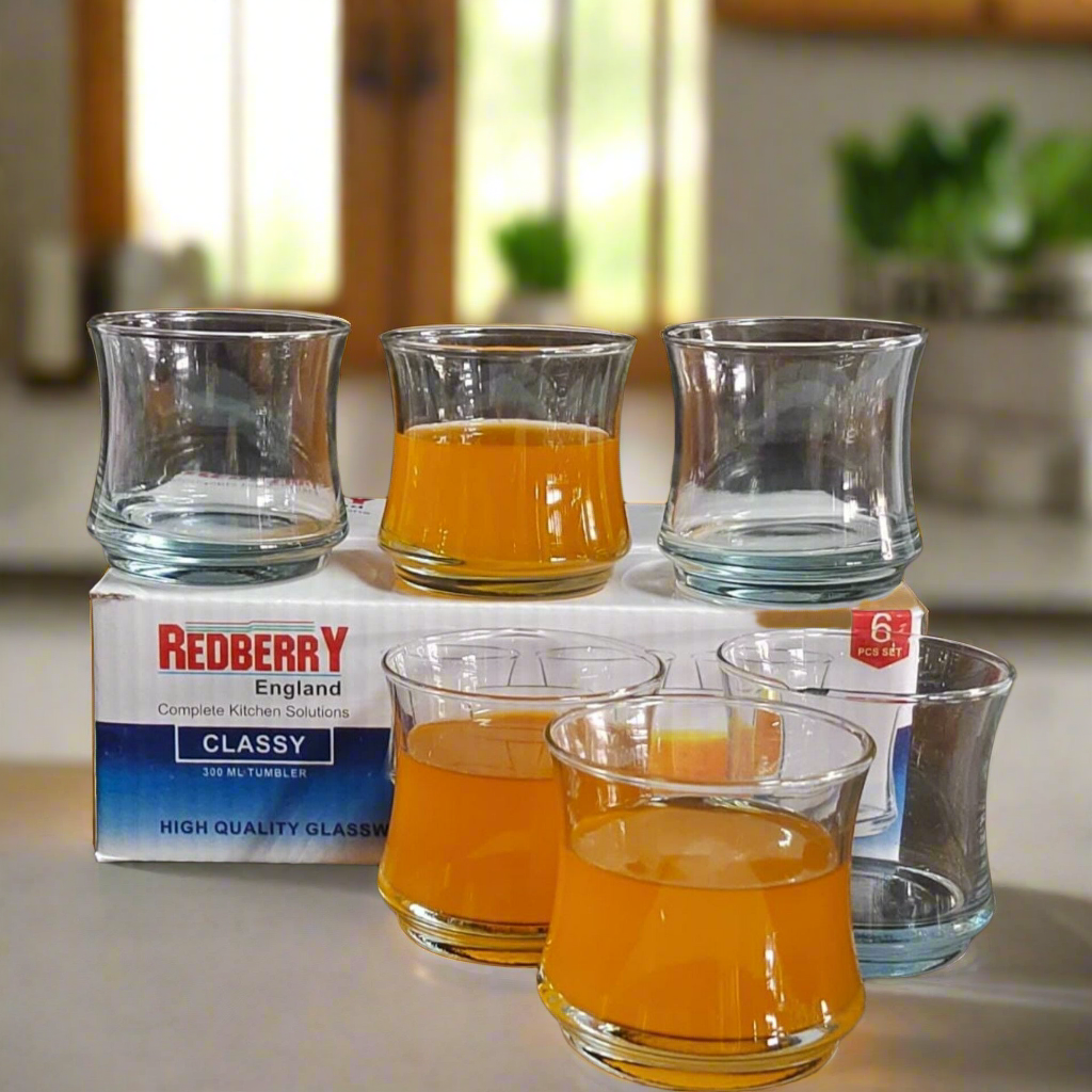6pc short whiskey glass set