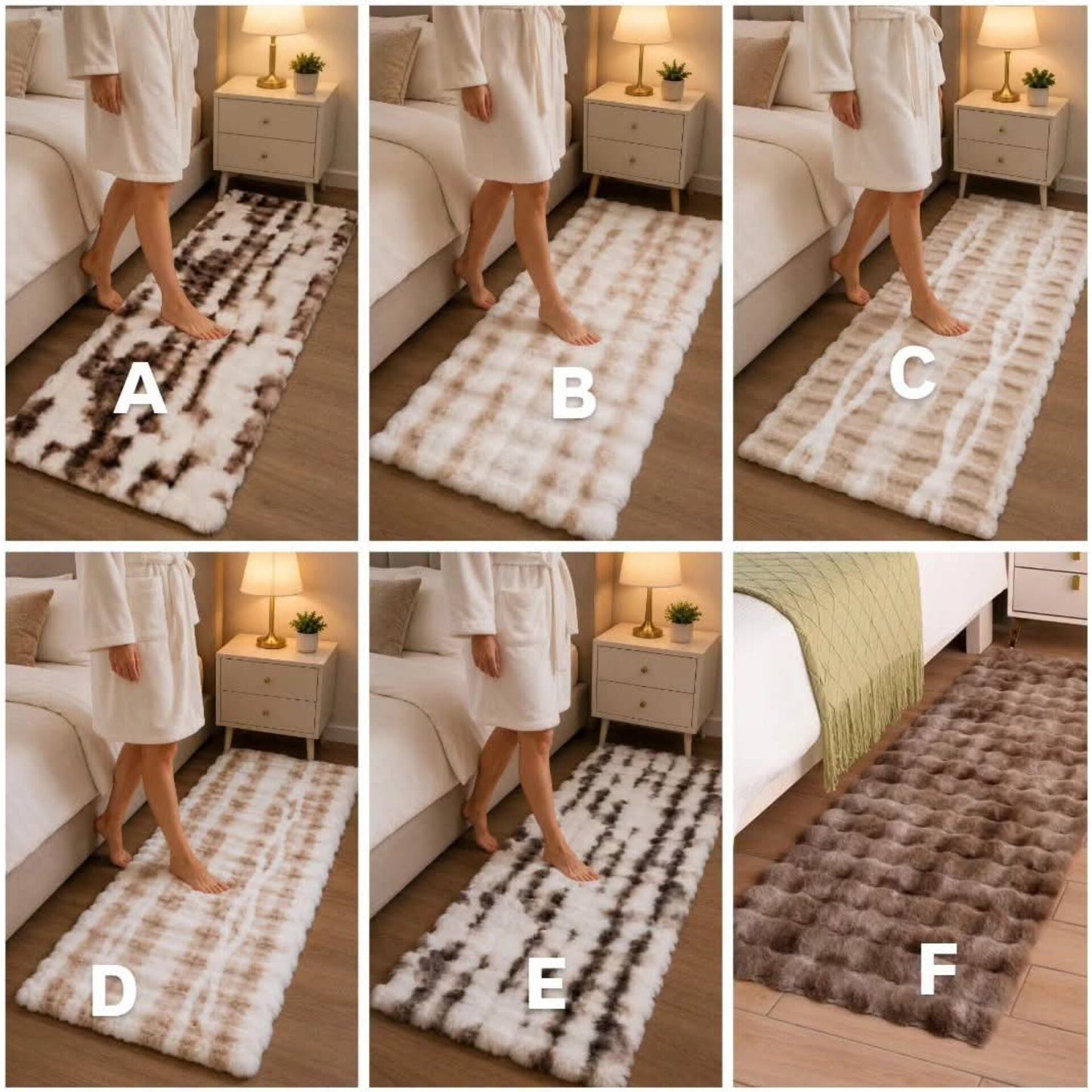 Thickened Bubble Velvet Bedside Runner Carpet