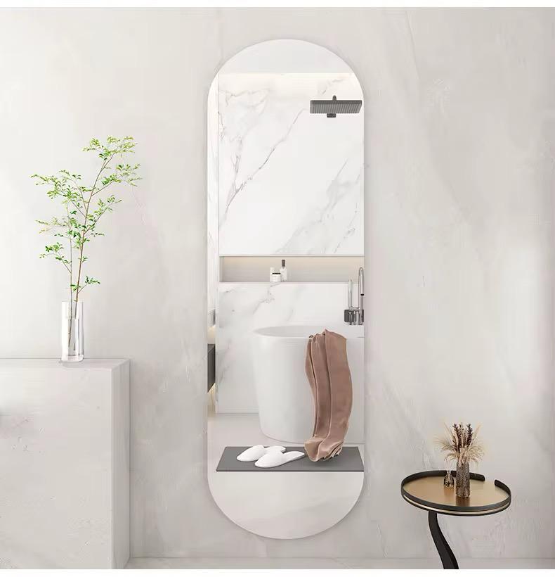 Unbreakable Oval Peel and Stick Mirror