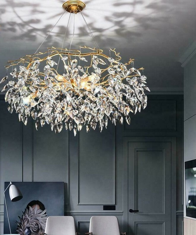 Crystal dandelion chandelier with 8 bulbs