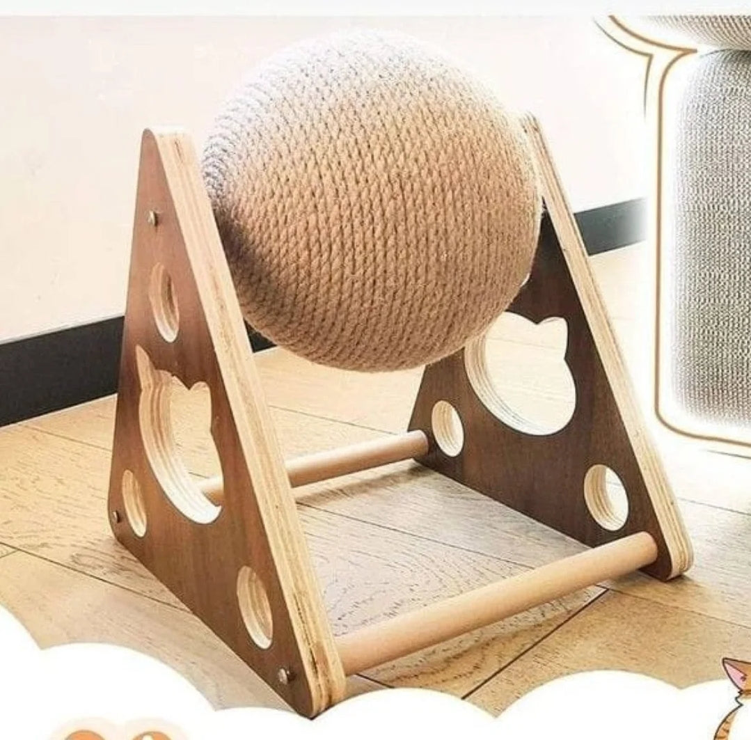 Premium Wooden A Frame Cat Sisal Scratching Ball