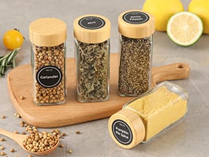 16pcs Glass spice jars