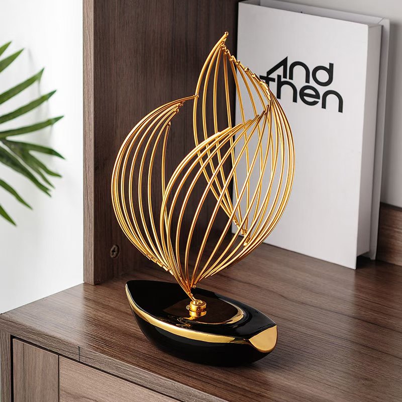 Ceramic sailing boat decor