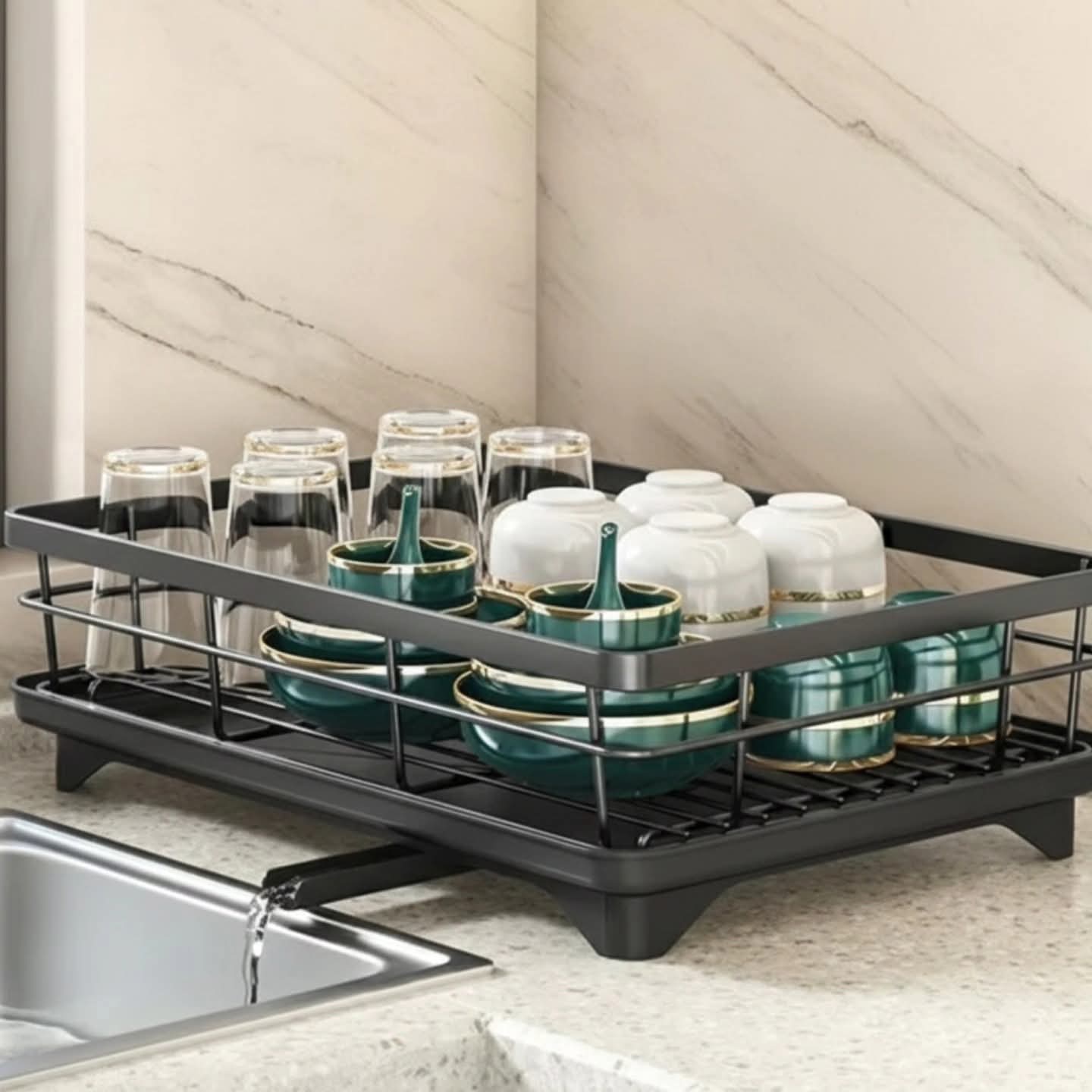 Black dish rack