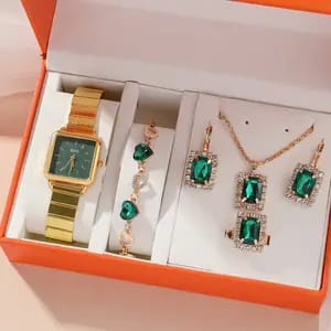 Ladies 5 in 1 jewelry watch gift set
