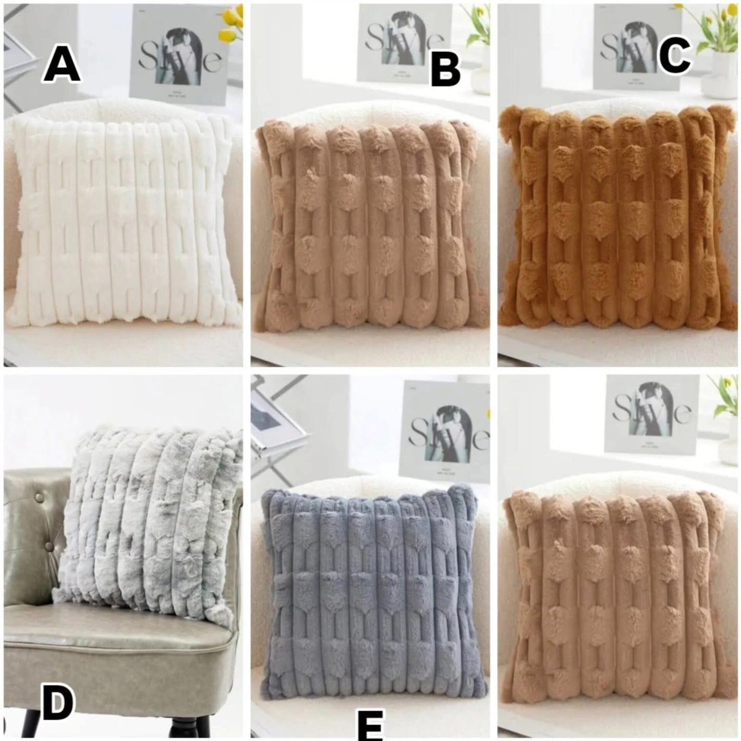 Faux fur cushion cover