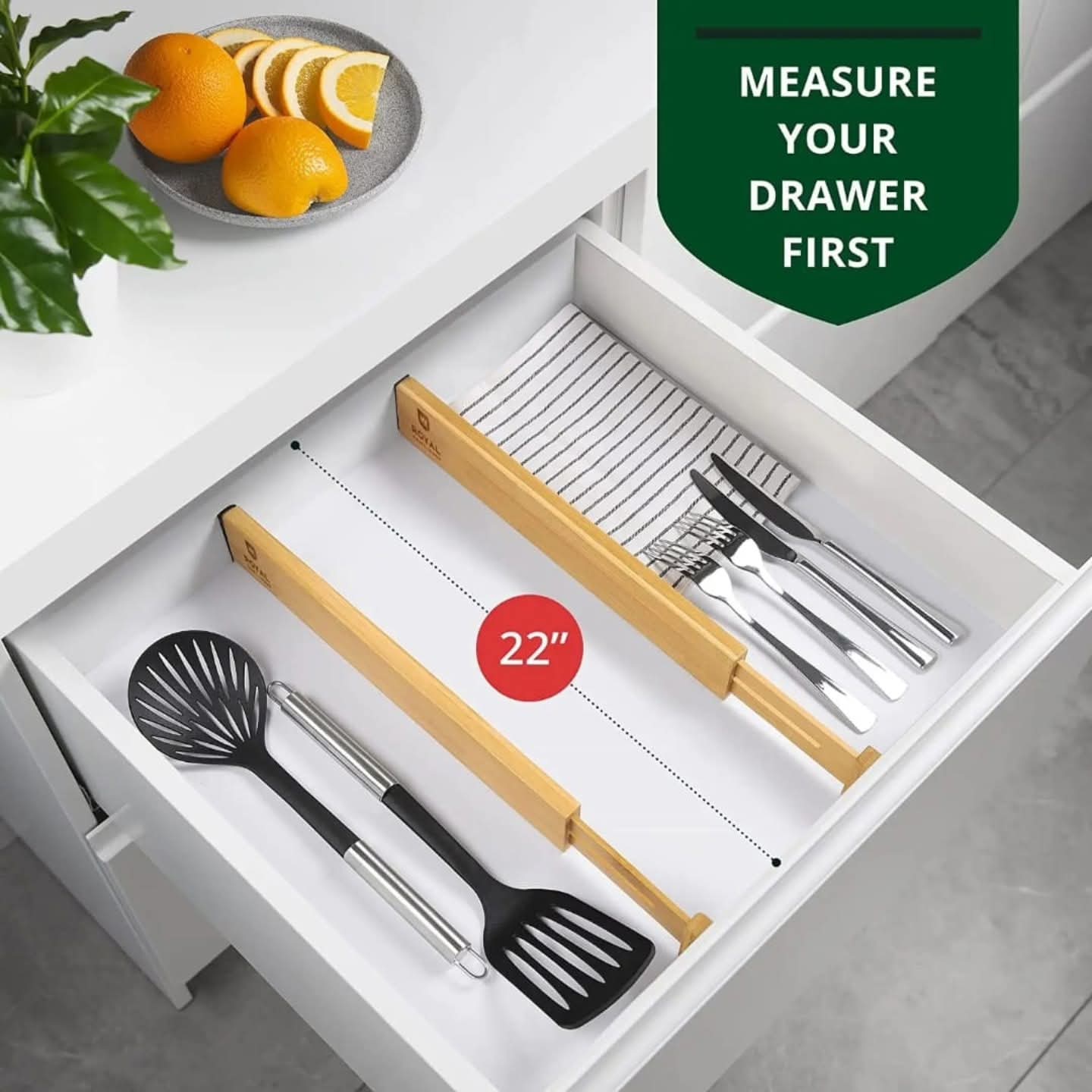 4 Set Bamboo Drawer Divider