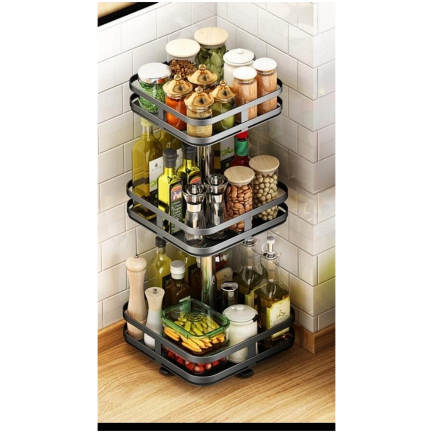 Metallic spice rack