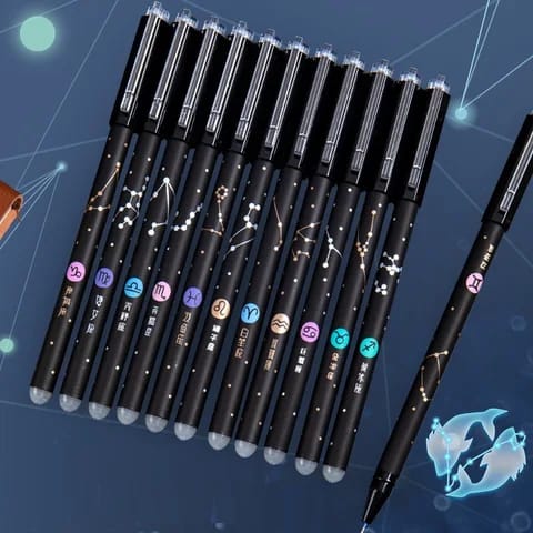 Piece Erasable Gel Pen Set with Zodiac Constellation Design