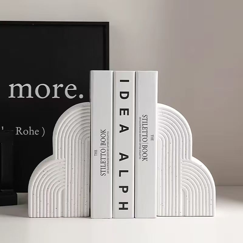 Modern Arch Cloud White Decorative Bookends