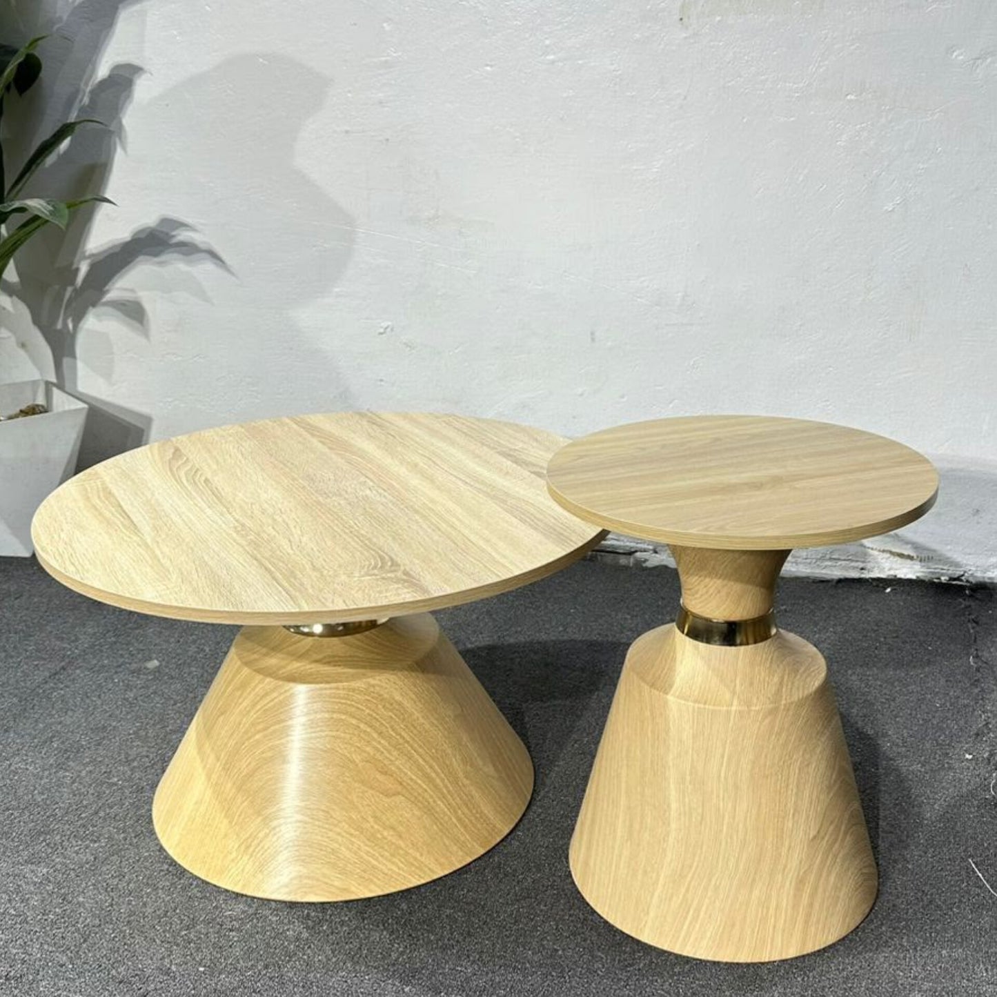 Light Oak Coffee and Side Table Set