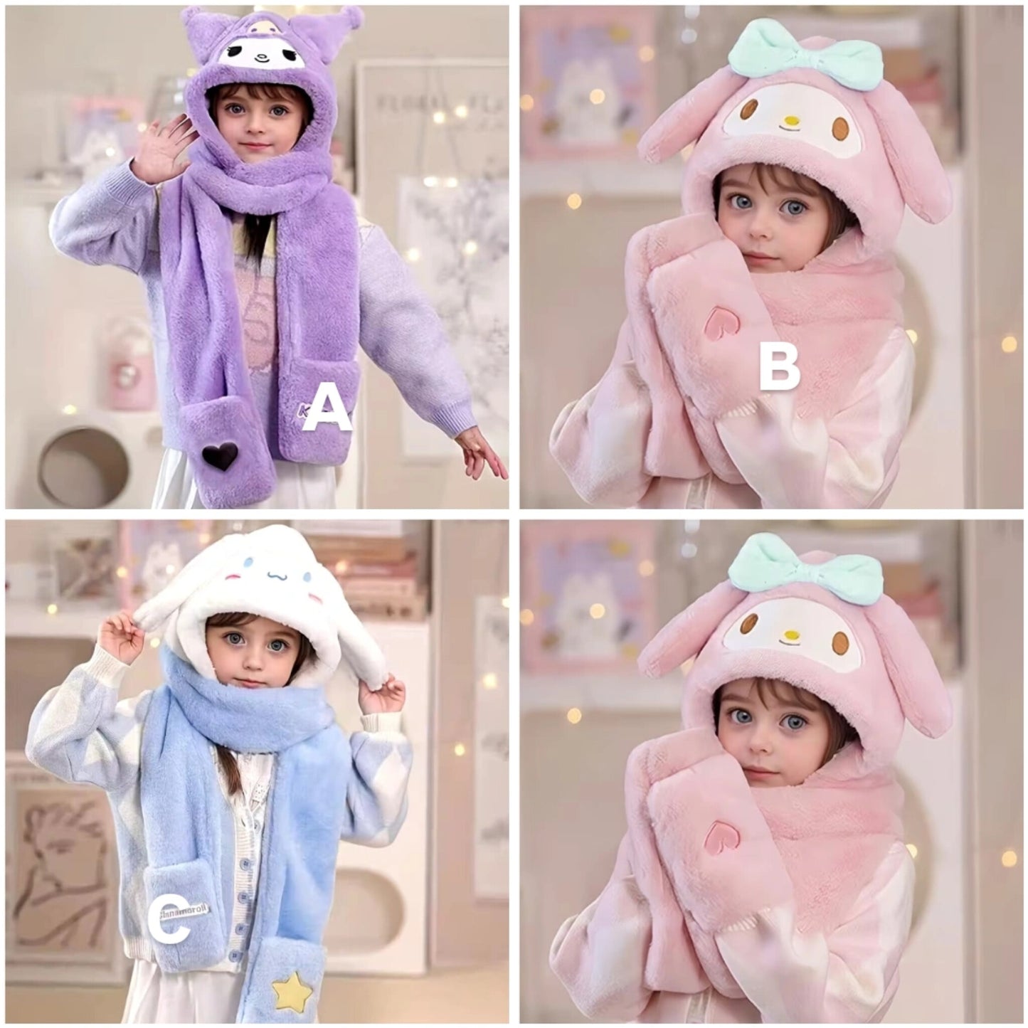 Plush Ear Warming Beanie for Kids