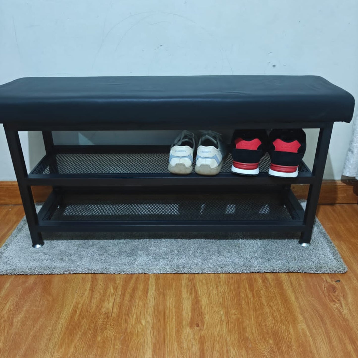 Padded Entryway Shoe Rack Bench