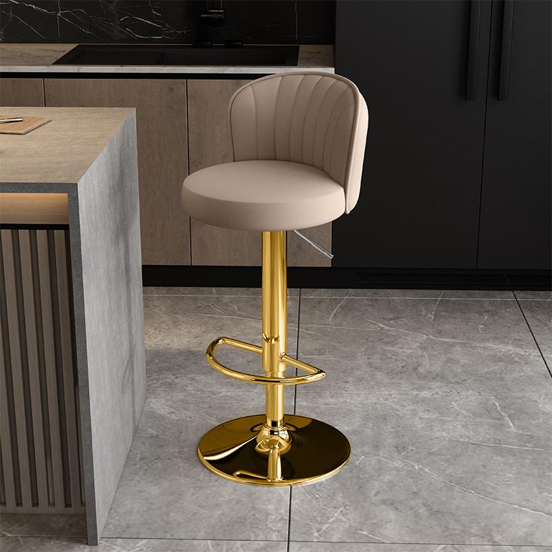 European Leather Adjustable Bar Stool