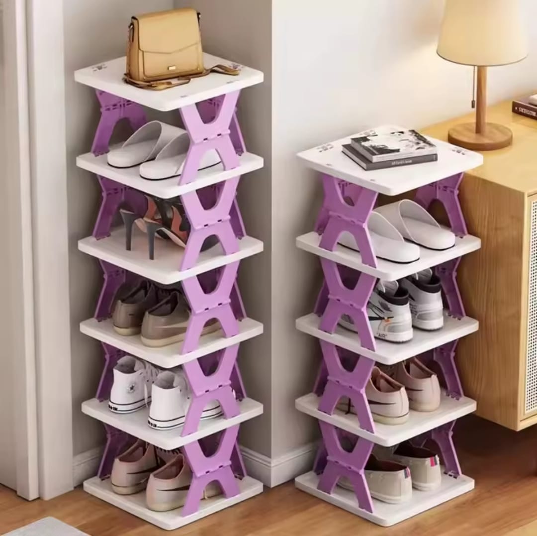 6 layered retracting shoe rack