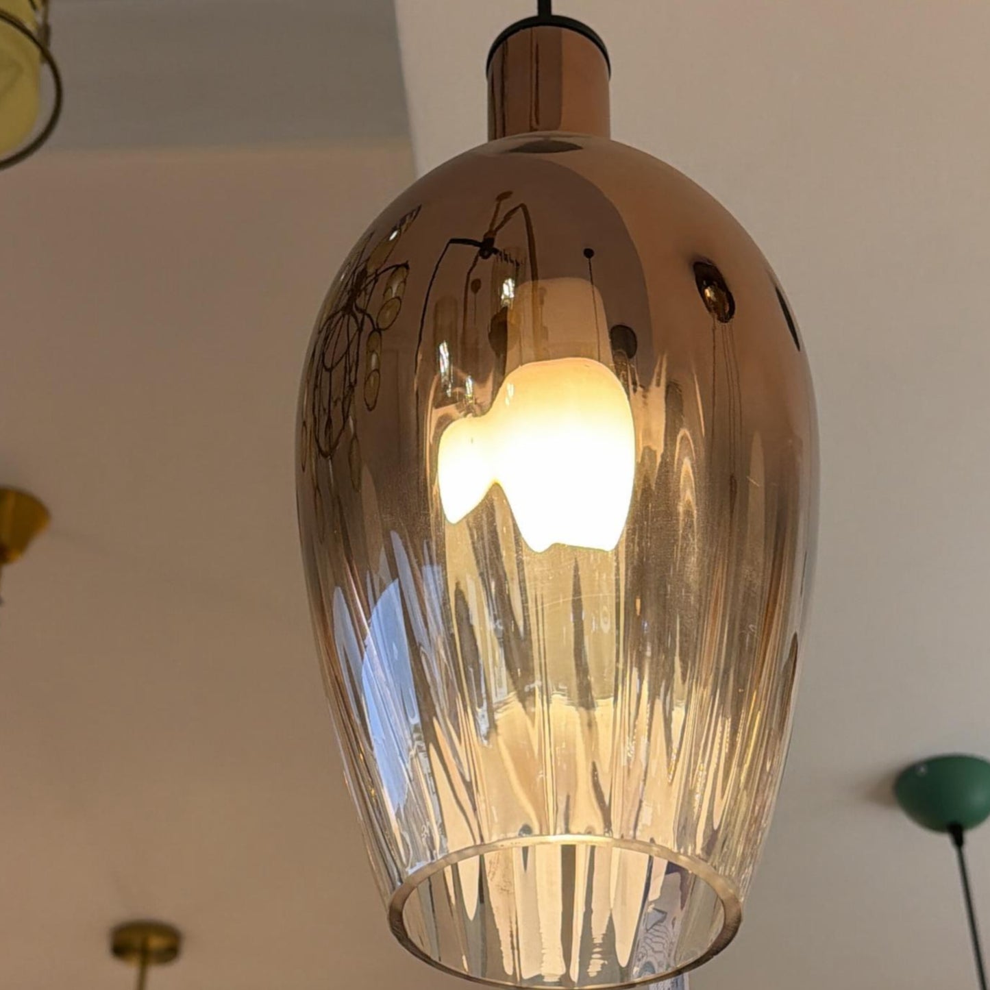 Glass Pendant Ceiling Light With Lamp