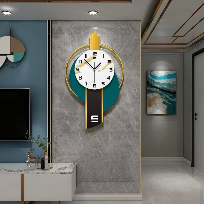 Decorative wall clock with abstract design