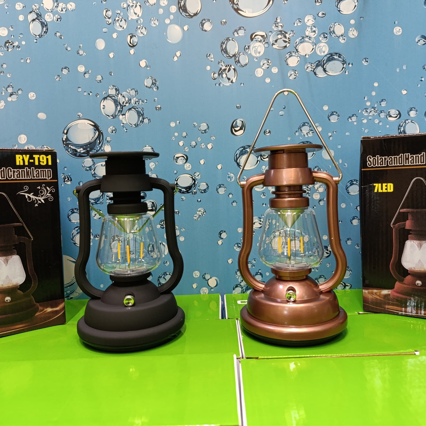 Three in One Solar Rechargeable Manual Lantern Lamp