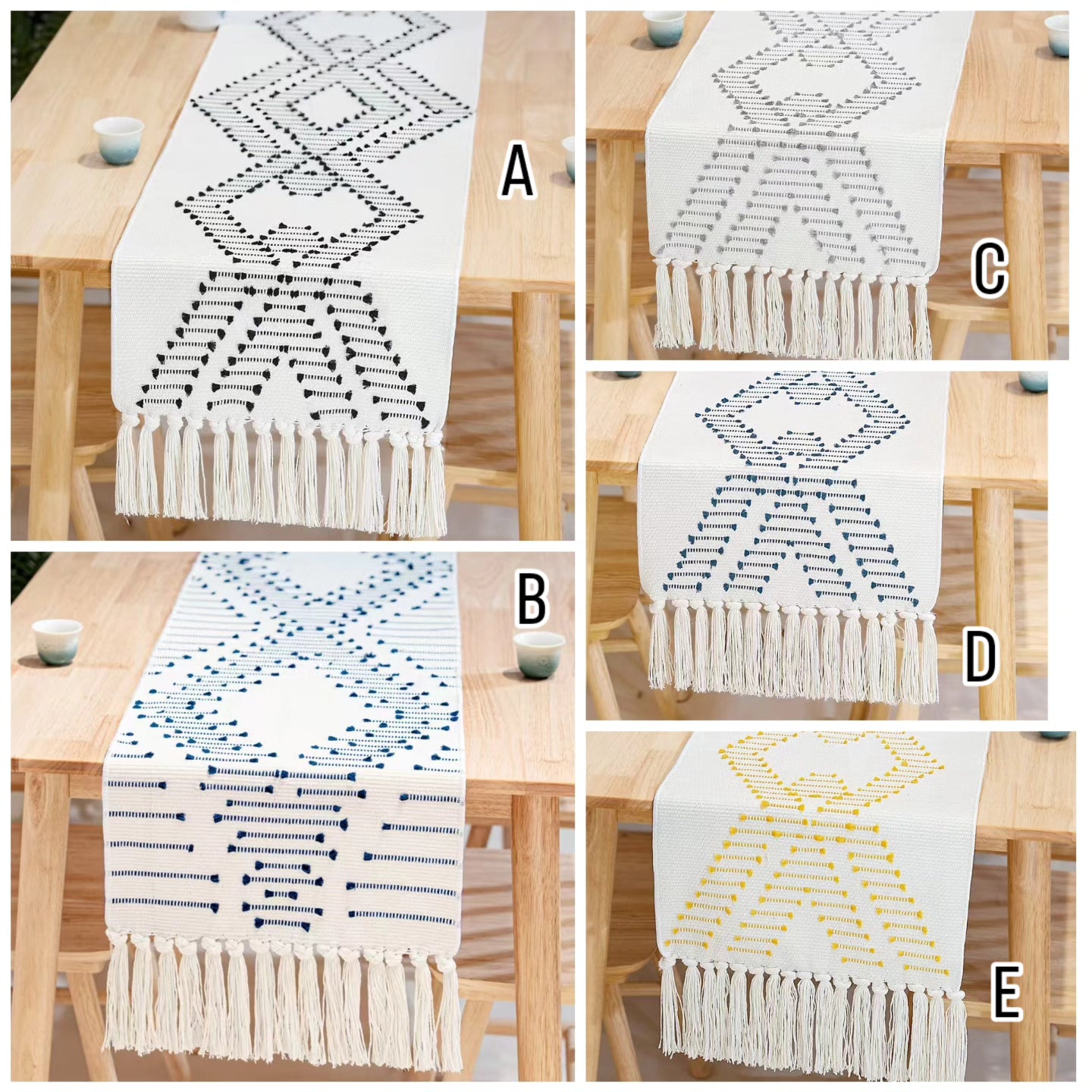 Boho Table Runners with Tassels
