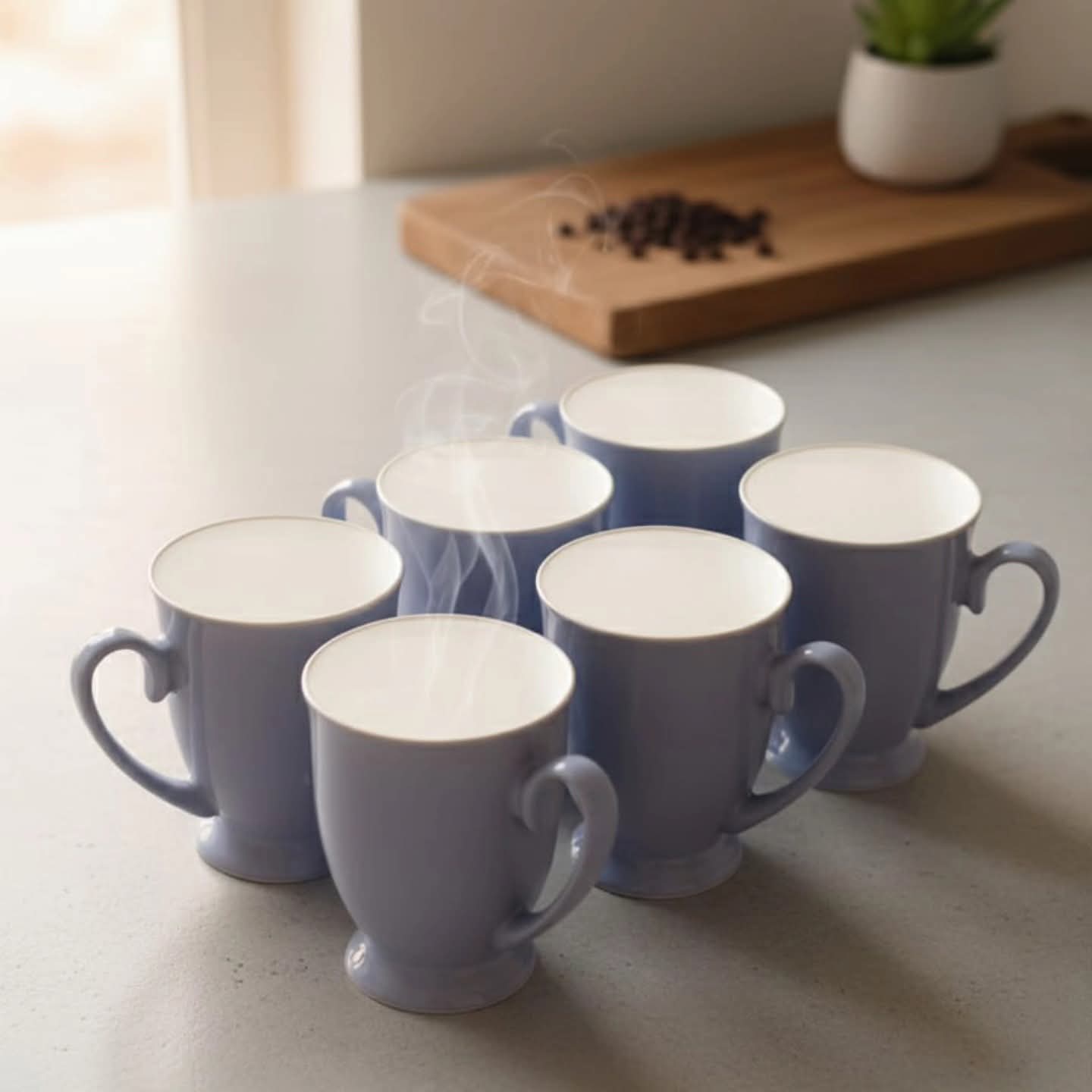 6Pc coloured tea mugs