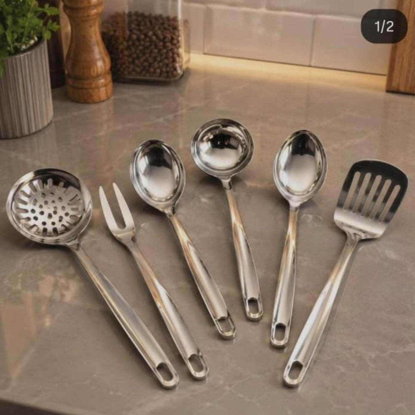 6Pcs Stainless Steel Kitchen Utensil Set
