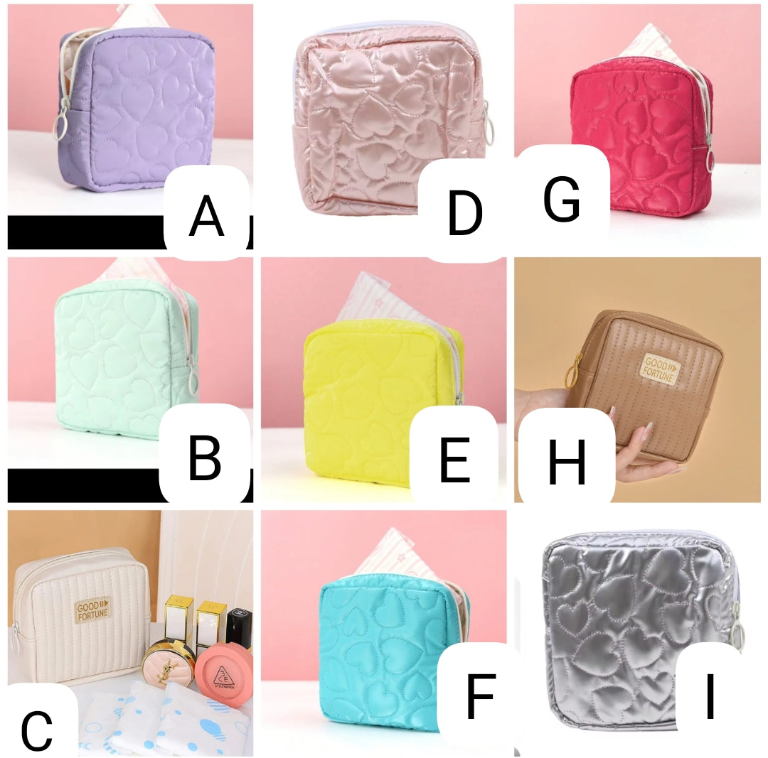 Candy Color Square Glossy Cosmetic Bag Makeup and Sanitary Organizer