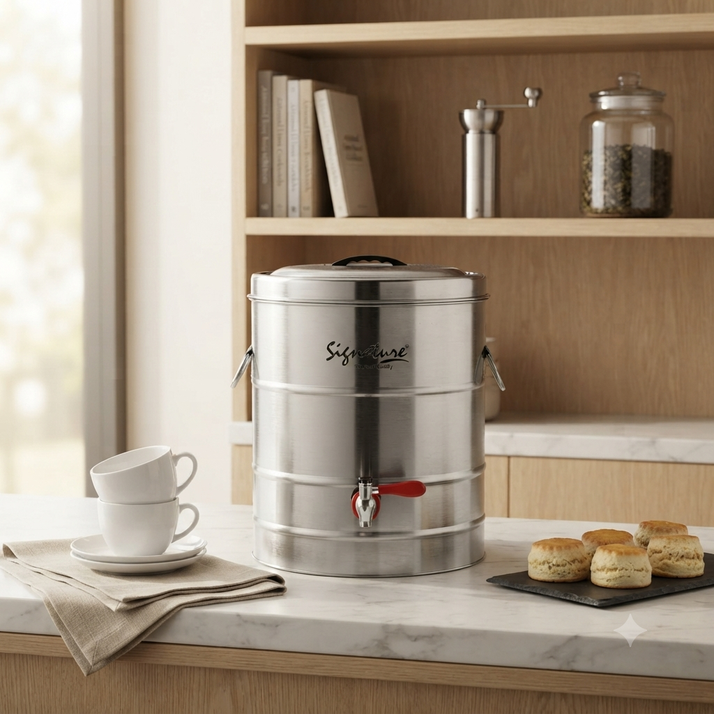 Double Wall Insulated Stainless Steel Tea Urn, 10 Litres