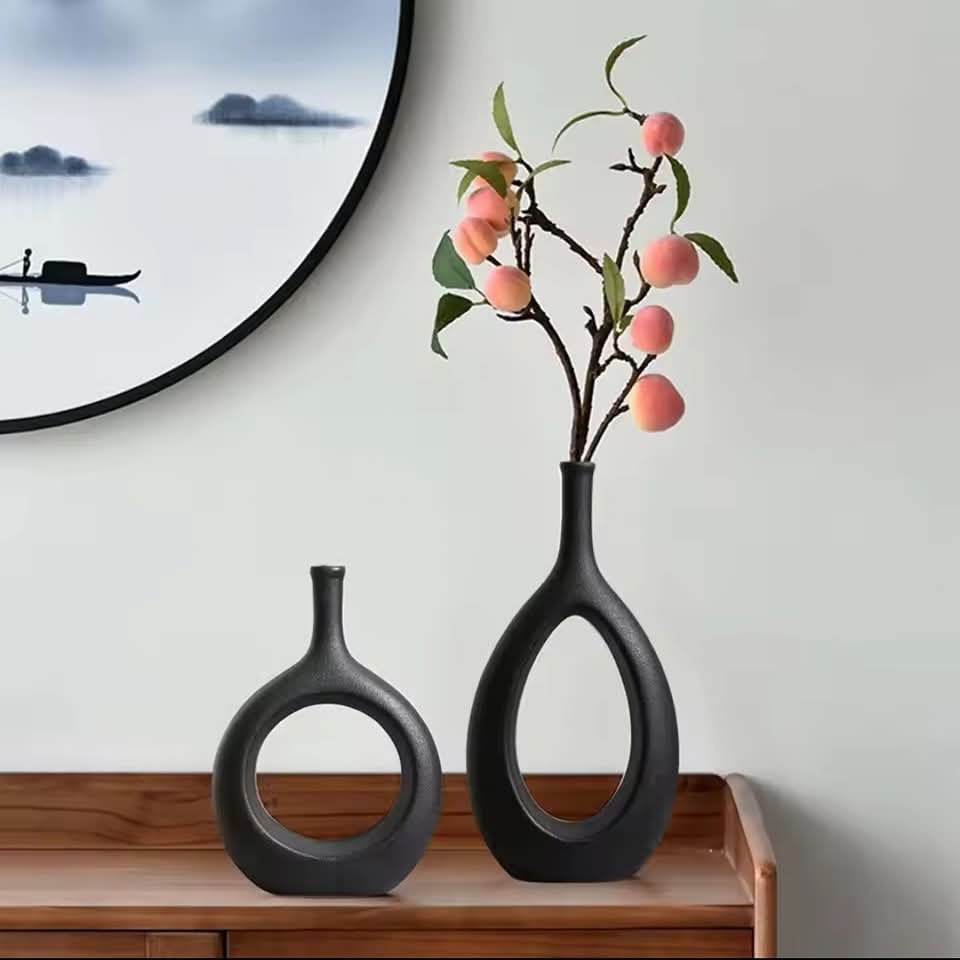 2 in 1 Ceramic Bottle Flower Vase Décor