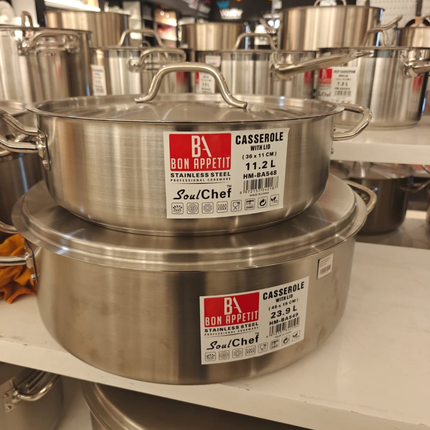 Stainless Steel Casserole Pot 11.2L and 23.9L