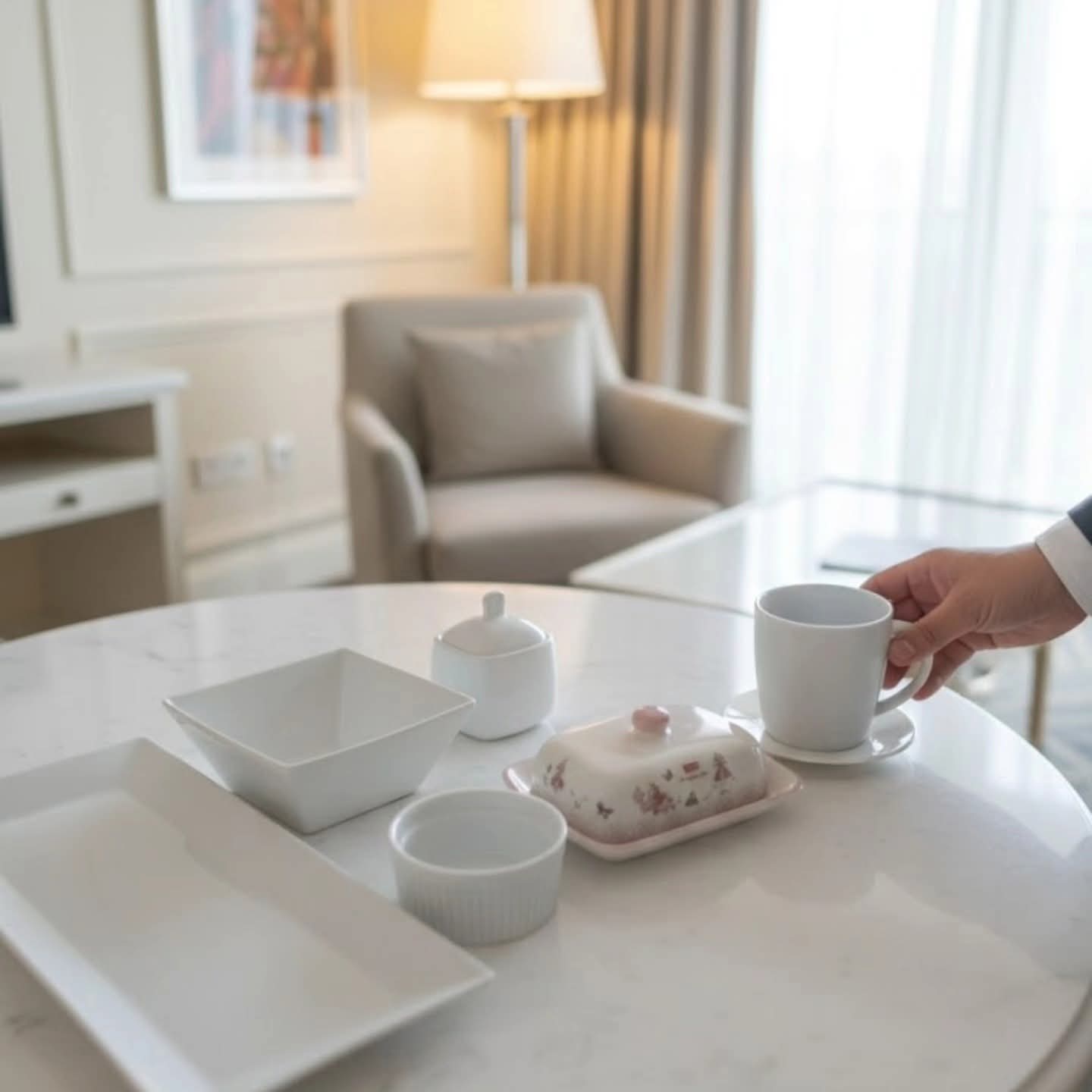 Ceramic Breakfast and Morning Meal Service Set