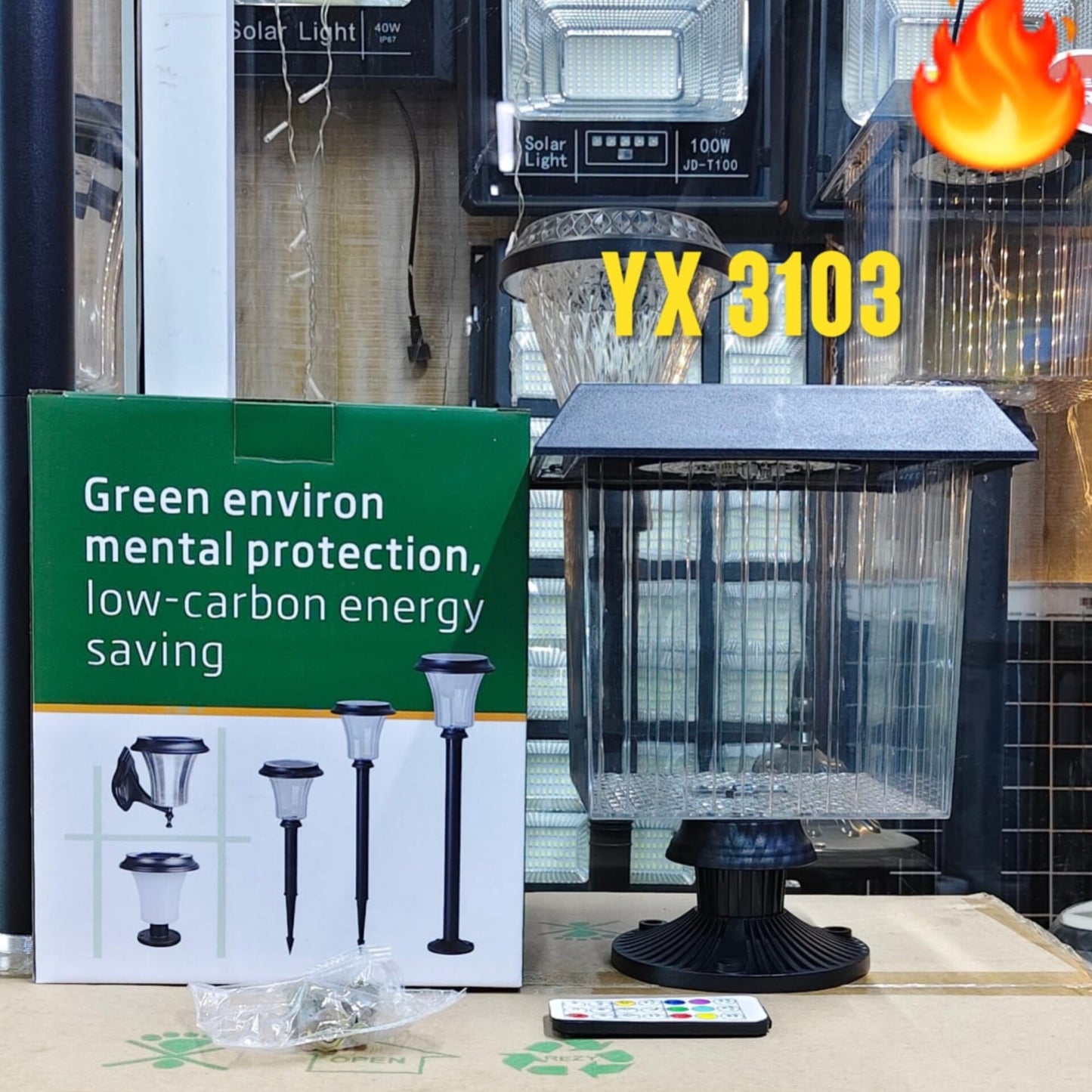 YX 3103 Solar Garden Pillar Light