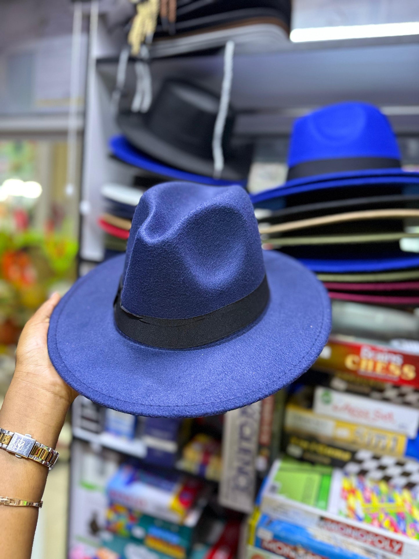 Unisex wide brim fedora hat Gha