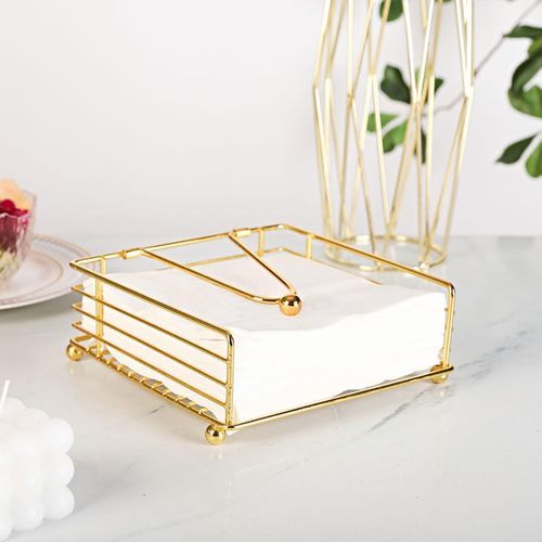 Gold Metallic Flat Serviette Holder