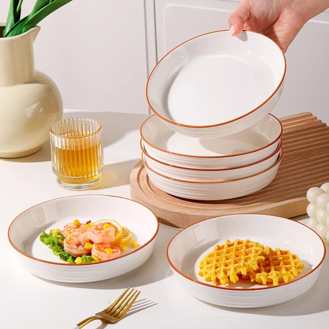 6Pcs ceramic pasta plates