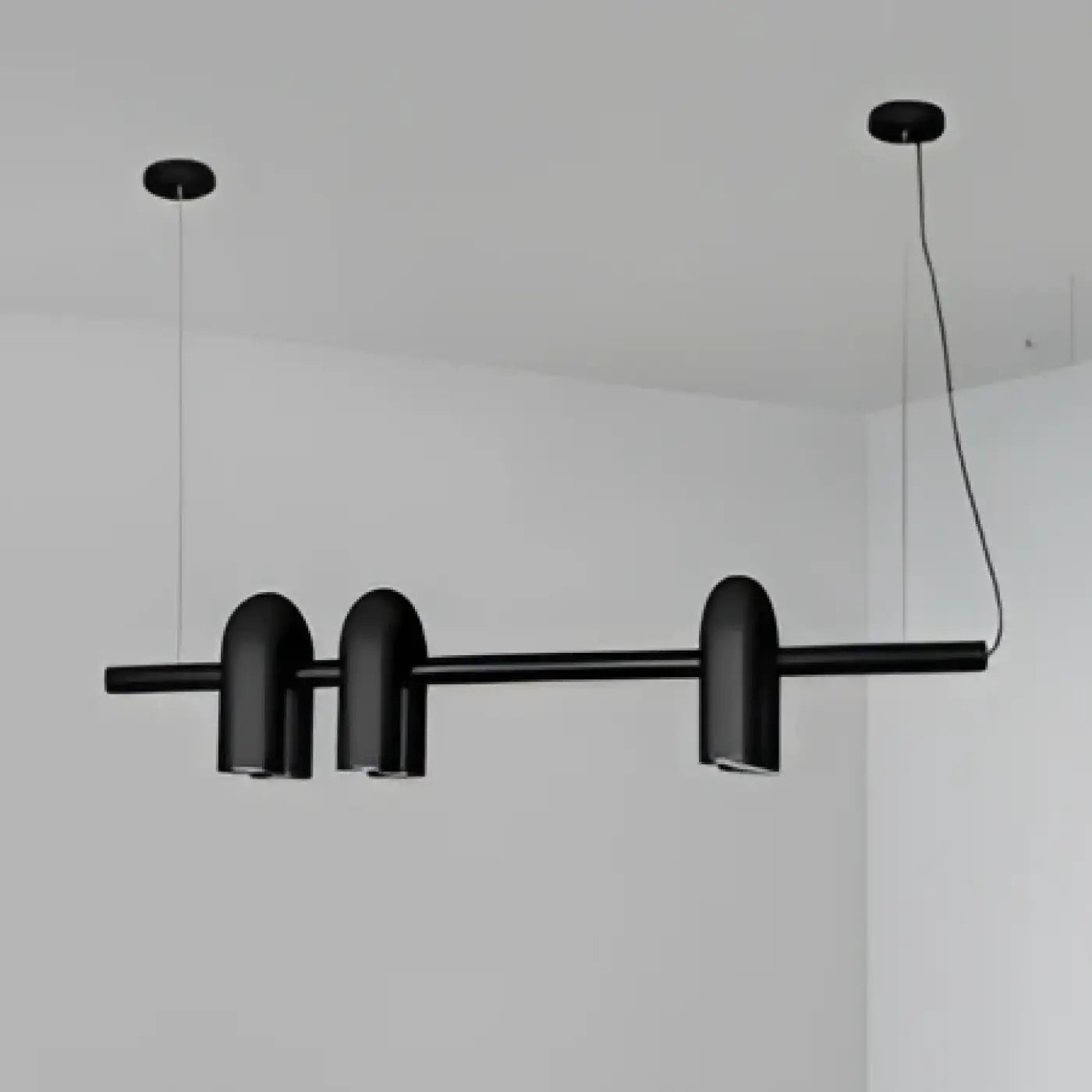 Matte Black Linear Pendant Light