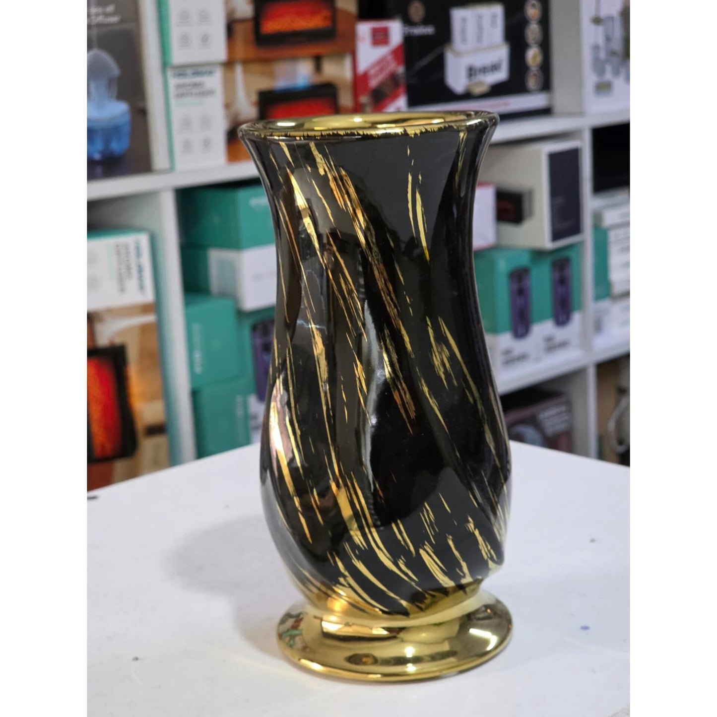 Marble Patterned Tabletop Ceramic Vase