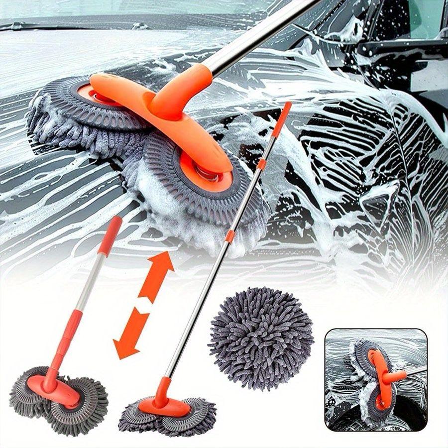 Double headed car cleaning brush mop