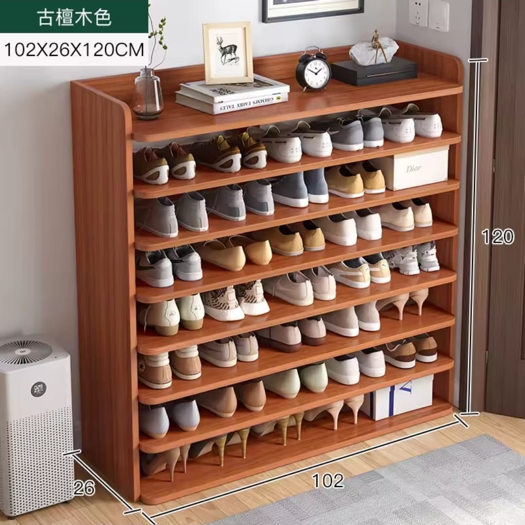 Entryway wooden shoe rack