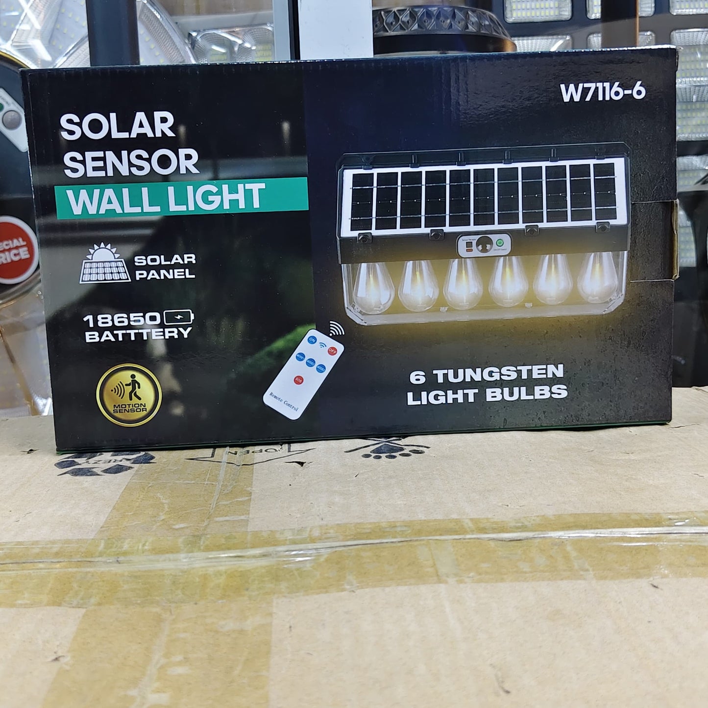 Six Bulb Solar Motion Sensor Wall Light