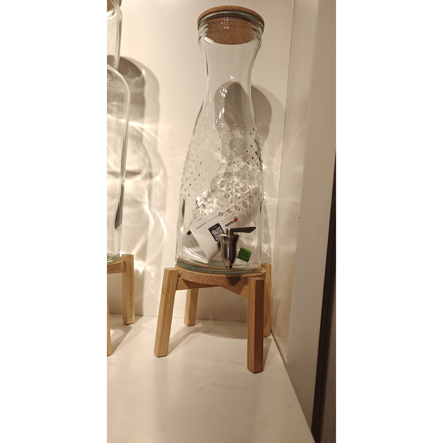 Bon Appetit Glass Beverage Dispenser with Bamboo Lid and Stand