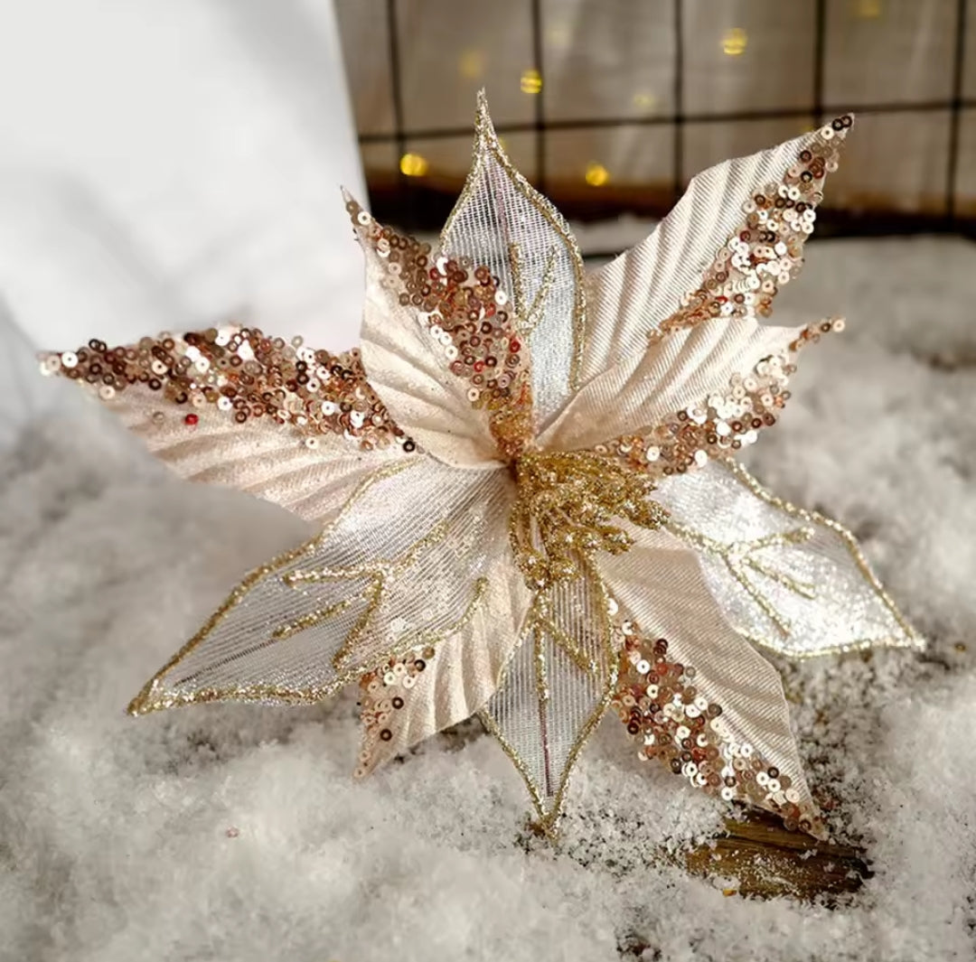 Christmas Decor Poinsettia Flowers