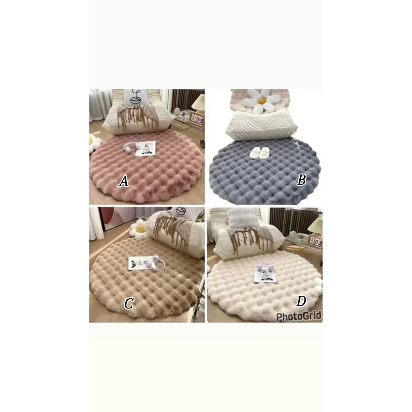 Ultra Soft Fluffy Round Plush Shag Area Rug