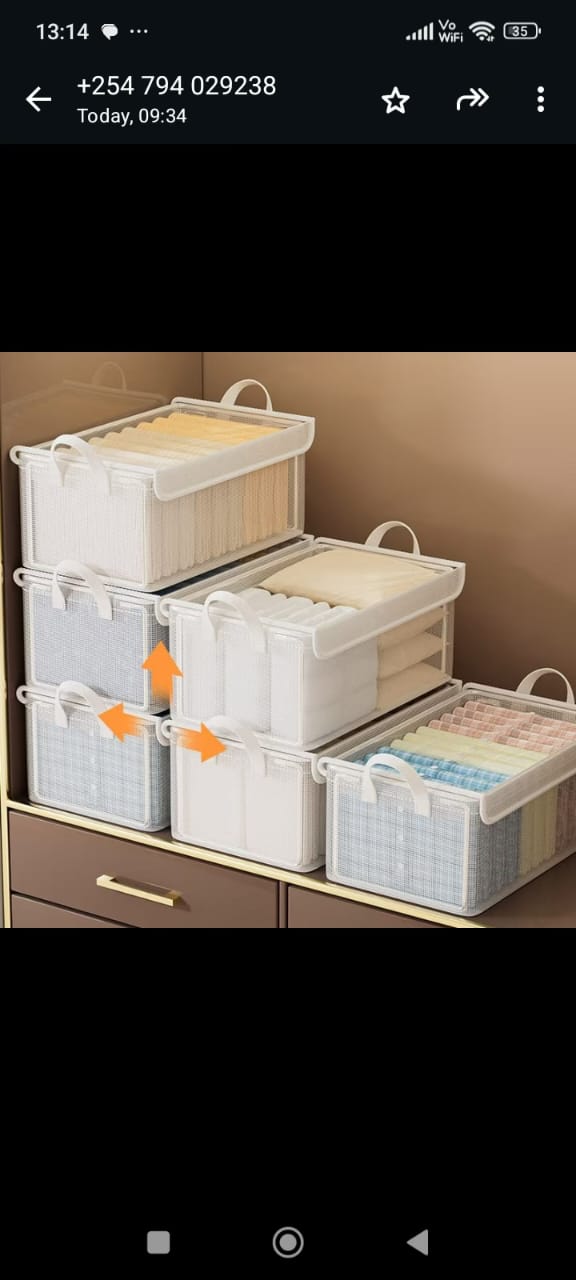 Transparent fabric closet organizer