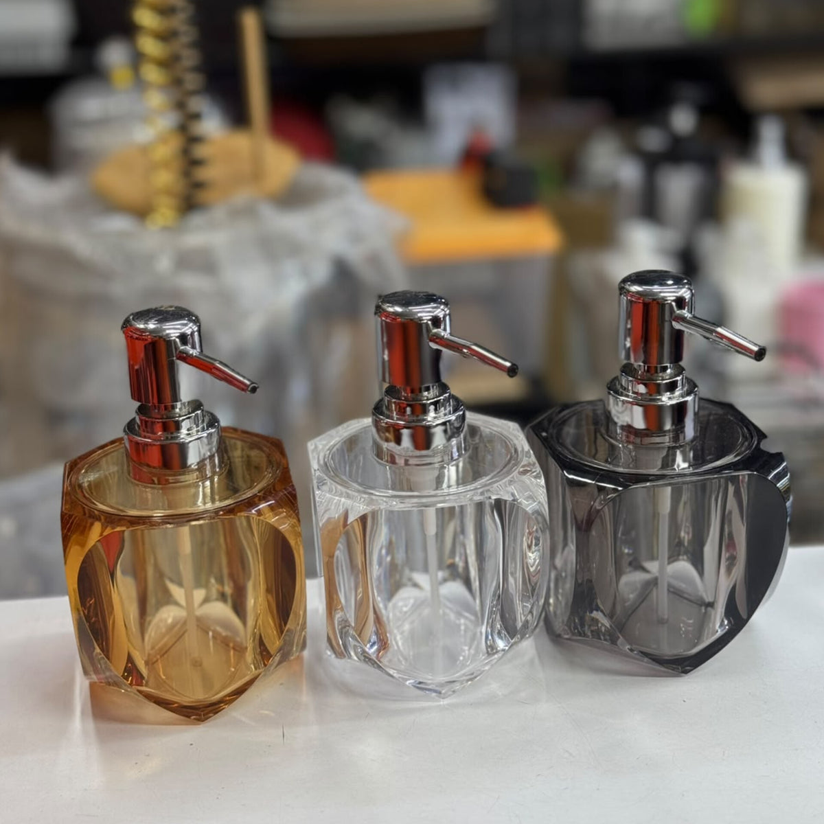 Acrylic soap dispenser