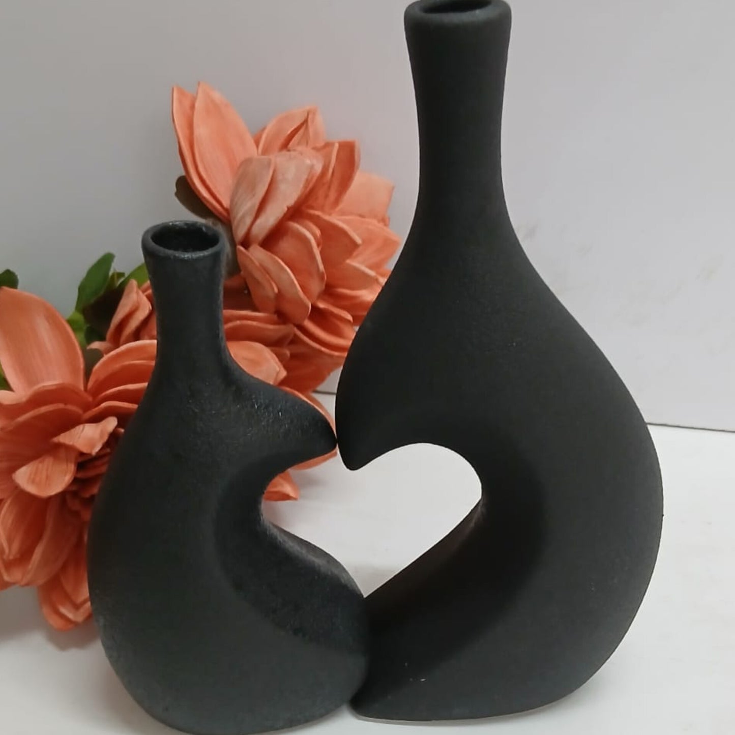 2 In 1 Heart Shaped Deco Flower Vase Set