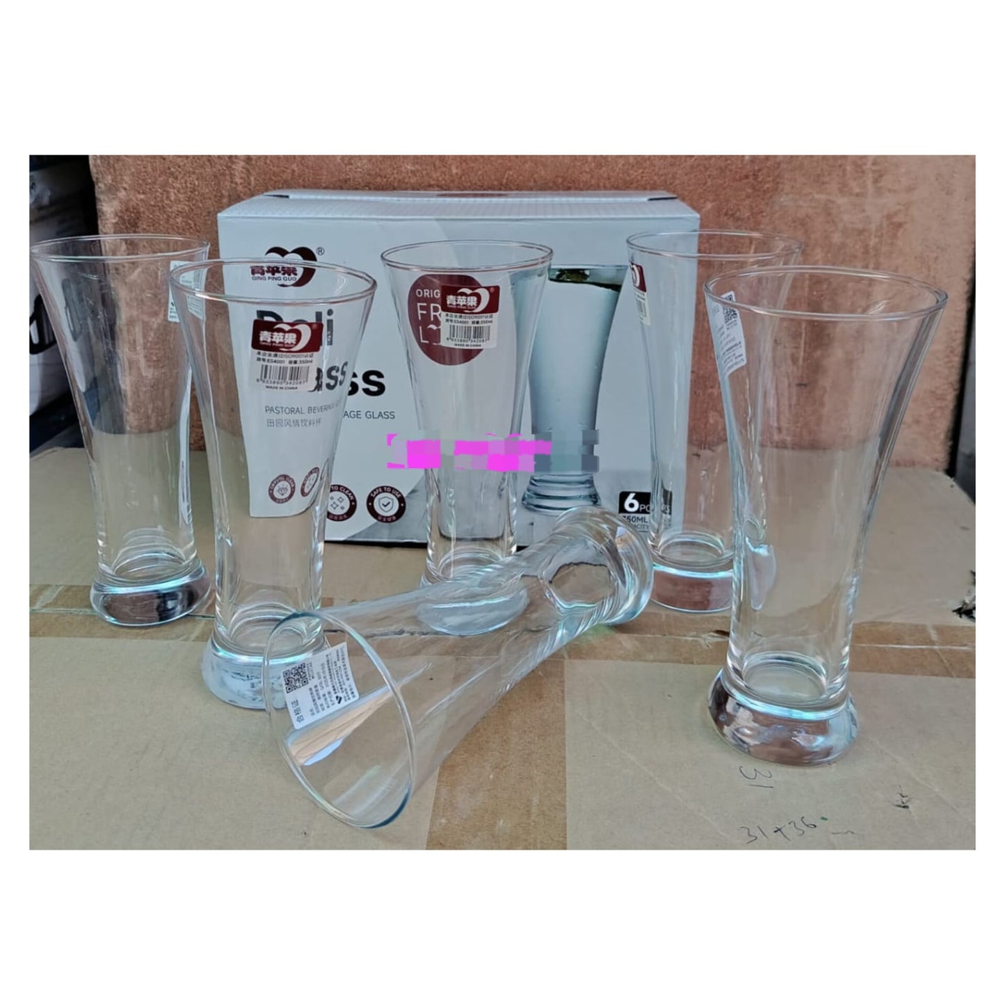 6 Piece Cocktail and Smoothie Glass Set
