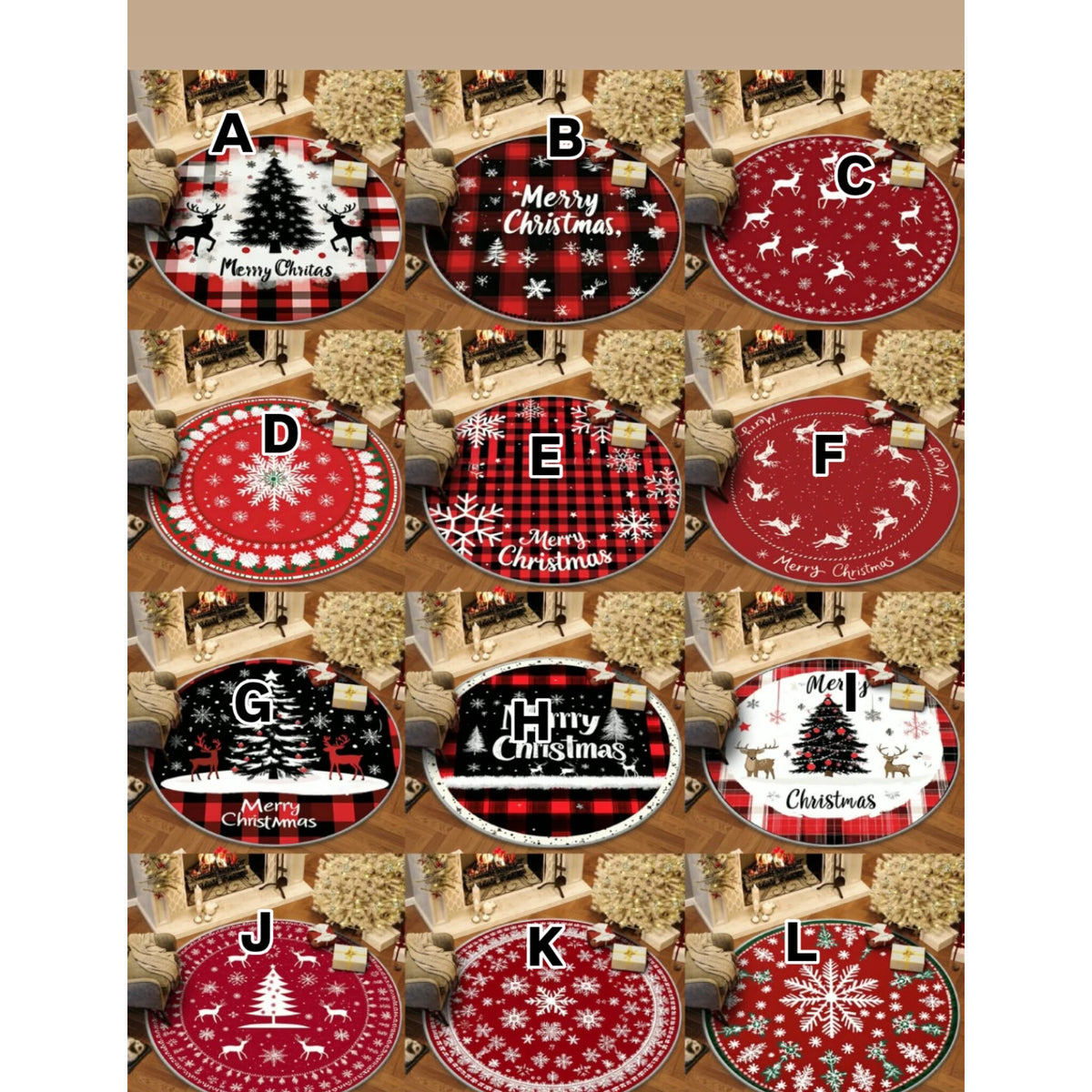 100cm Christmas Circular Anti Slip Carpet