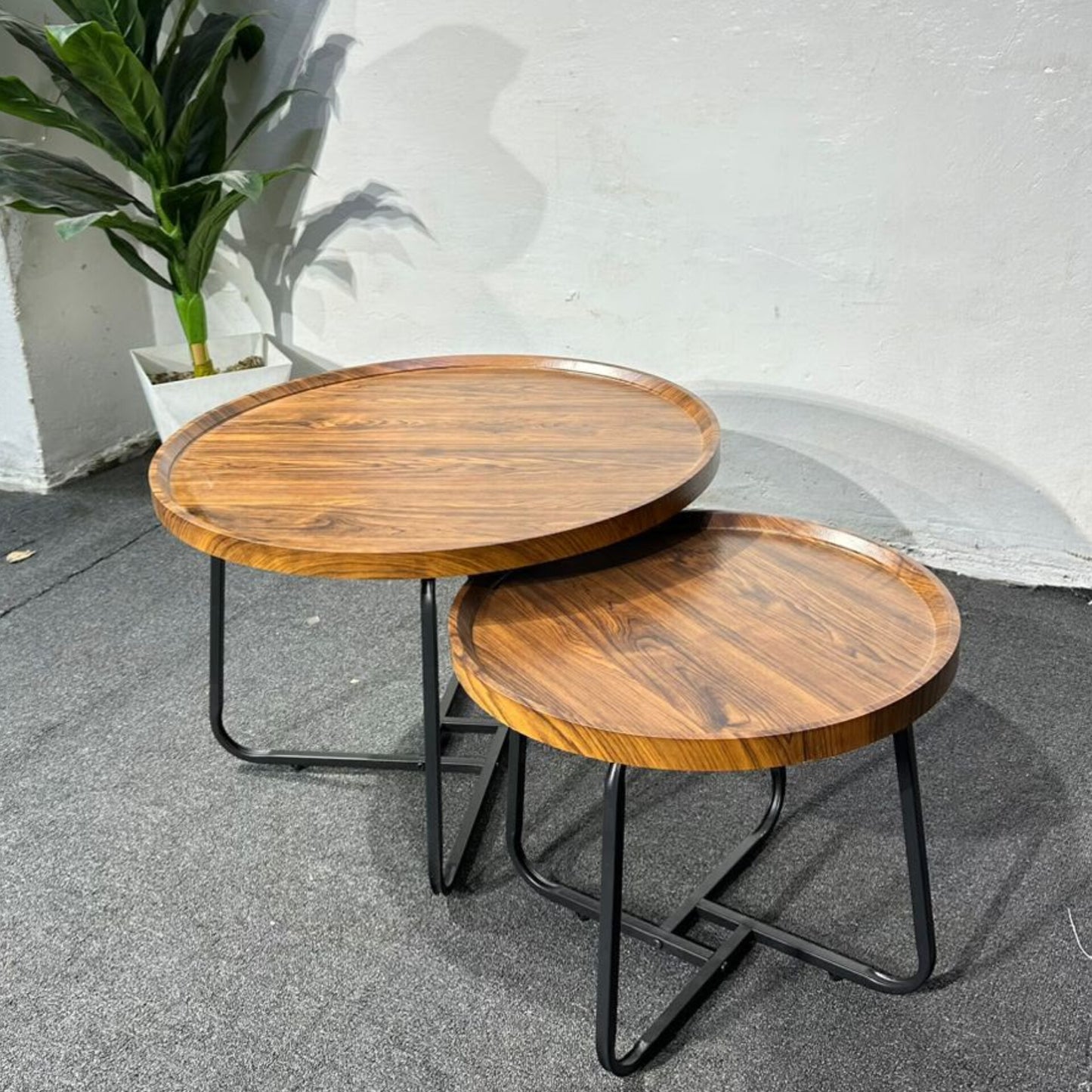 Wood Grain Style Nesting Coffee Tables