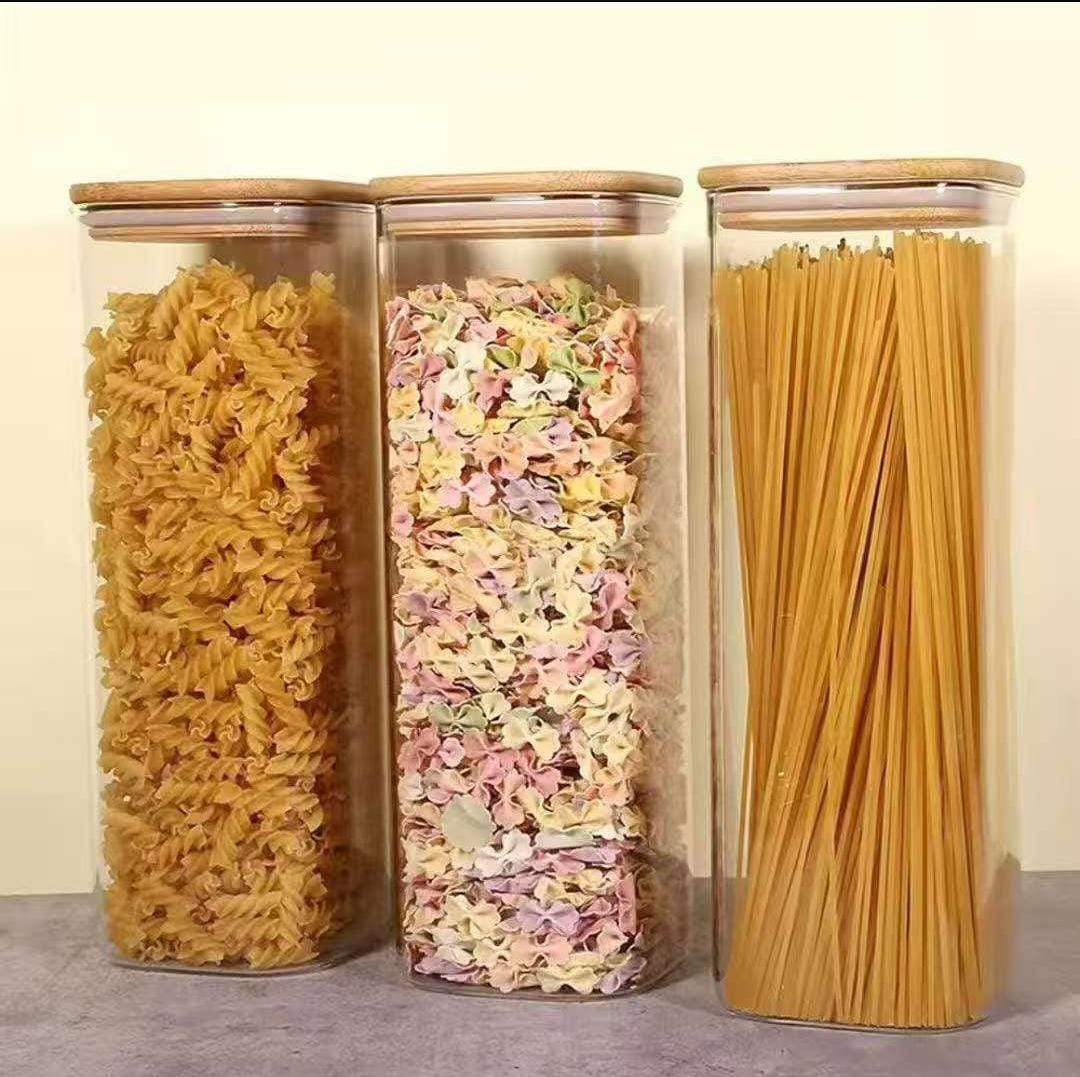 Rectangular shape glass spaghetti jar – GEM HOME