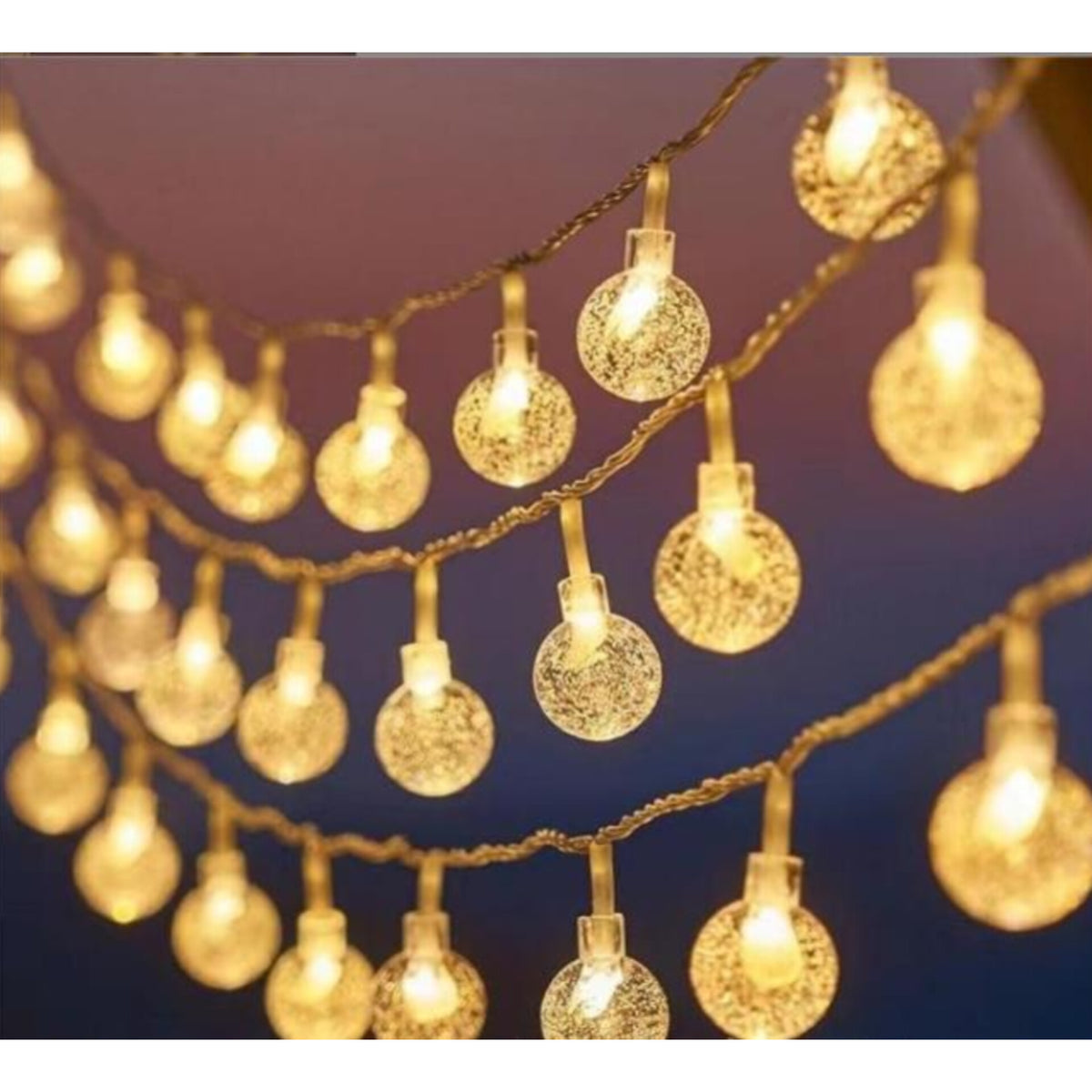 5M Warm White Solar Powered LED Bulb Twig String Lights